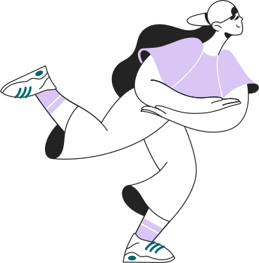 running girl folded her hands in front of her PNG, SVG