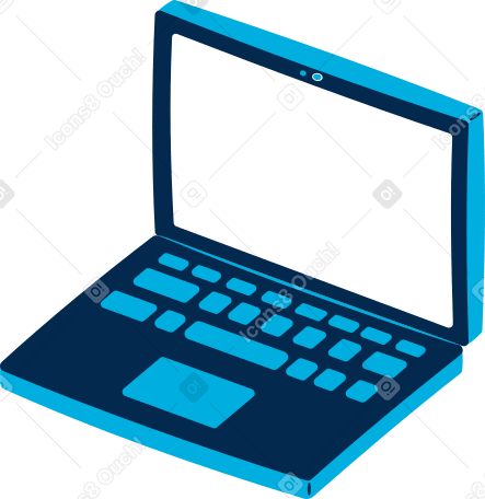 蓝色笔记本电脑 PNG, SVG