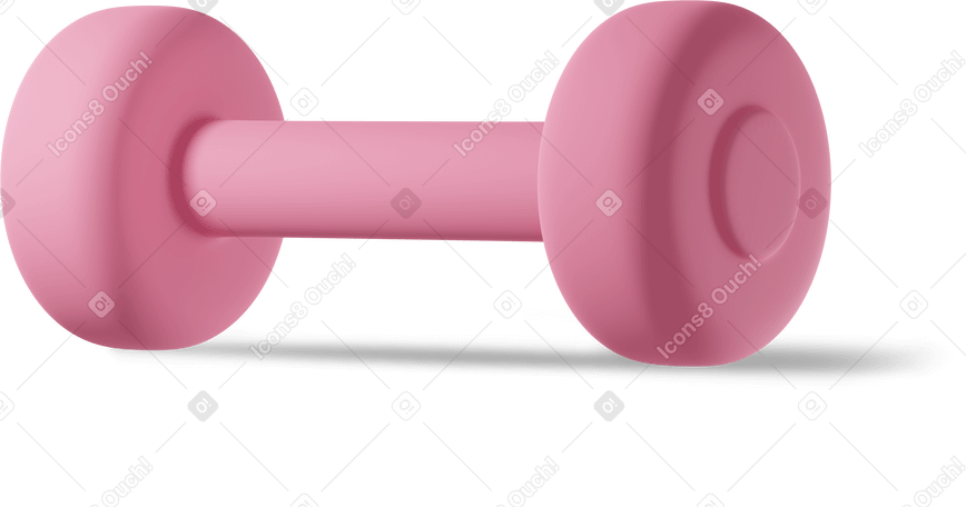 3D close up of pink dumbbell в PNG, SVG