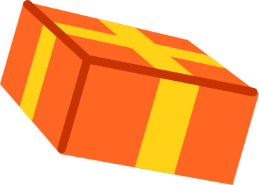 Оранжевый подарок в PNG, SVG