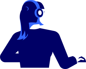 girl with headphones from the back PNG, SVG