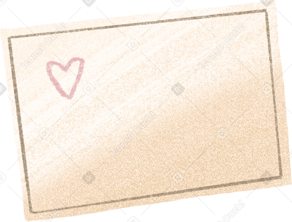 postcard with a heart PNG, SVG