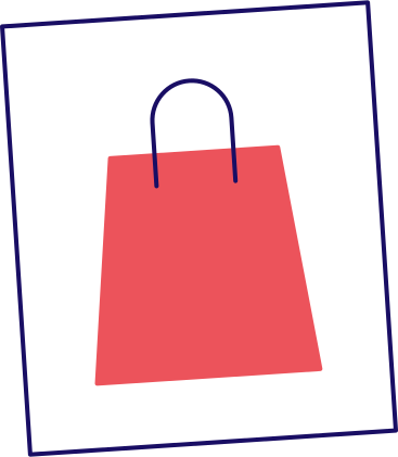 frame with shopping bag PNG, SVG