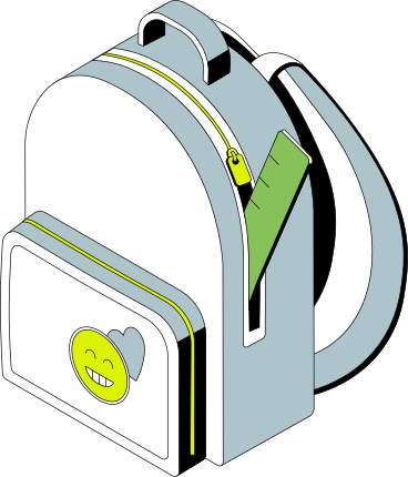 Рюкзак с линейкой в PNG, SVG