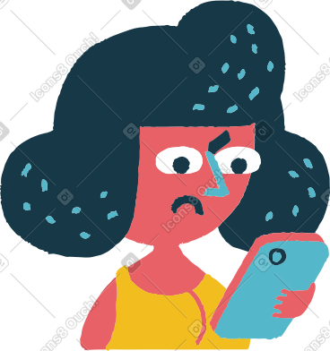 Woman with phone PNG, SVG