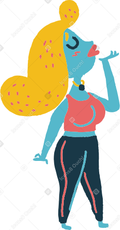 woman with closed eyes Illustration in PNG, SVG