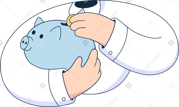 body with a piggy bank PNG, SVG