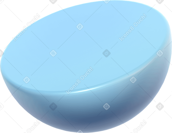 3D blue hemisphere PNG, SVG