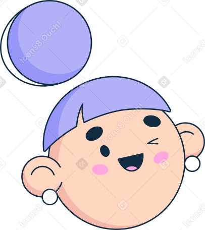 woman's head winks Illustration in PNG, SVG