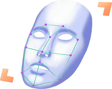 mask with identification points PNG, SVG