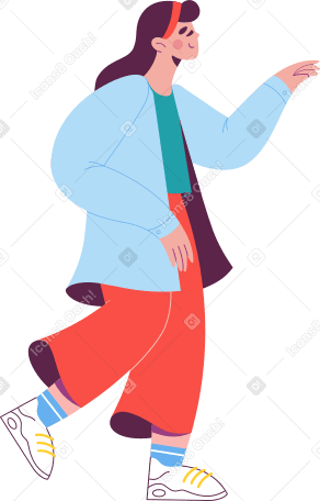 pensive woman scientist in a coat Illustration in PNG, SVG