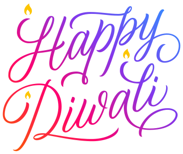 gradient lettering happy diwali with candles text PNG, SVG