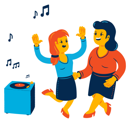 Dancing couple Illustration in PNG, SVG