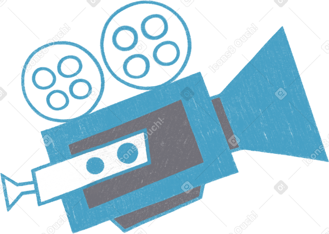 video camera with film Illustration in PNG, SVG