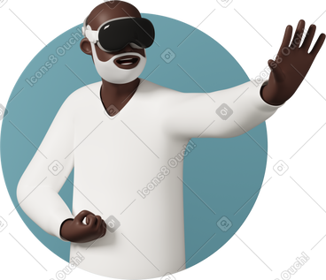 Old man playing with vr glasses PNG, SVG