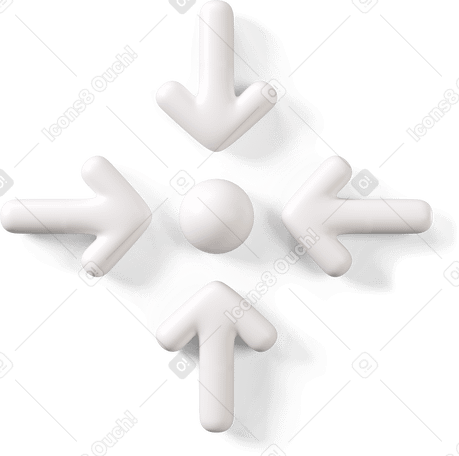 3D White meeting point icon PNG, SVG