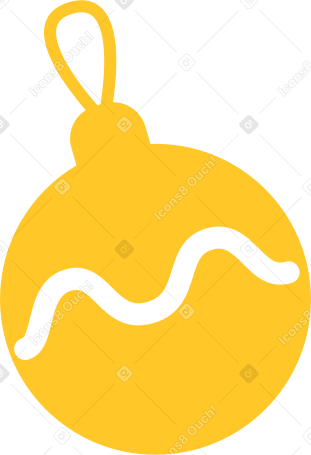 christmas tree ball yellow Illustration in PNG, SVG
