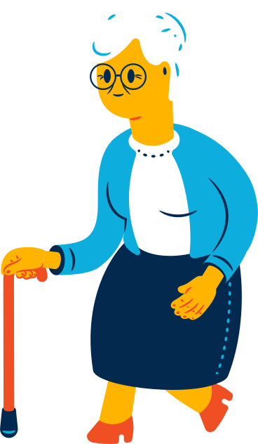Old woman walking PNG、SVG
