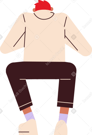 sitting guy on a computer chair Illustration in PNG, SVG