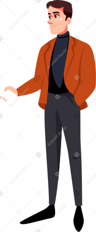 the man held out his hand Illustration in PNG, SVG