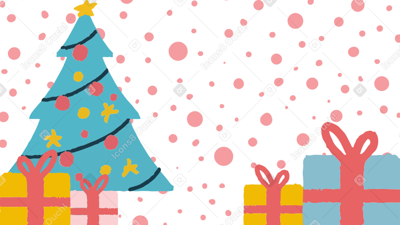 크리스마스 트리와 선물 PNG, SVG