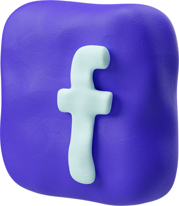 Three-quarter view of a square facebook logo PNG, SVG