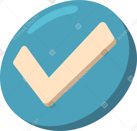 checkmark in circle Illustration in PNG, SVG