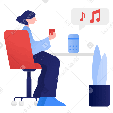 Smart speaker- playing music PNG, SVG