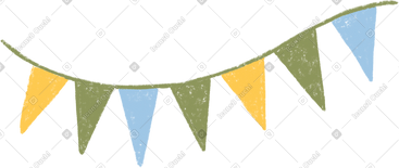 Colored flags on a string PNG, SVG