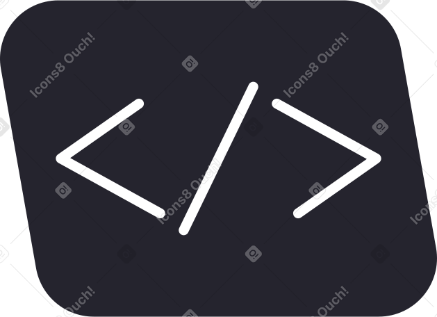 black tilded rectangle with code Illustration in PNG, SVG