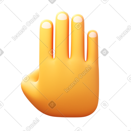 3D four fingers PNG, SVG