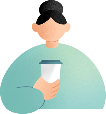 young woman with coffee PNG, SVG