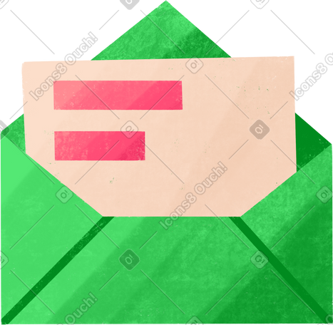 green envelope with a letter PNG, SVG