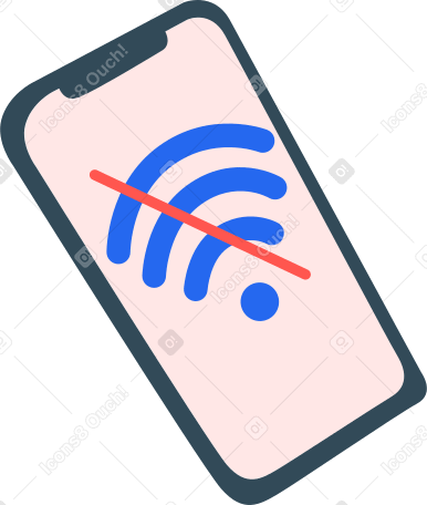 Illustrazione animata telefono senza segno wi-fi in GIF, Lottie (JSON), AE