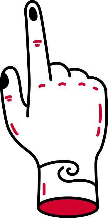 Hand with one finger up PNG, SVG