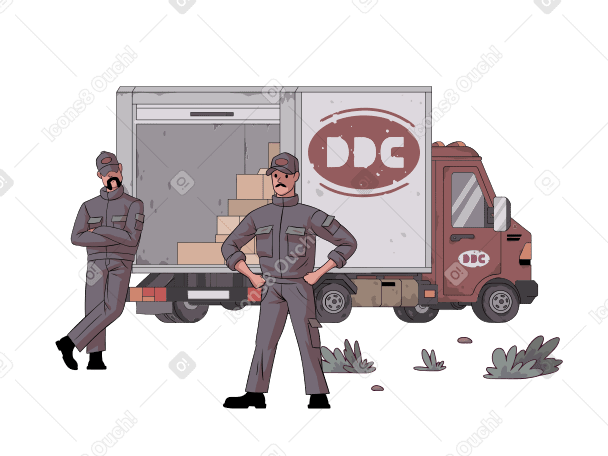 Freight transportation Illustration in PNG, SVG