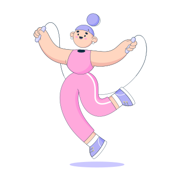 Frau springt mit einem springseil PNG, SVG