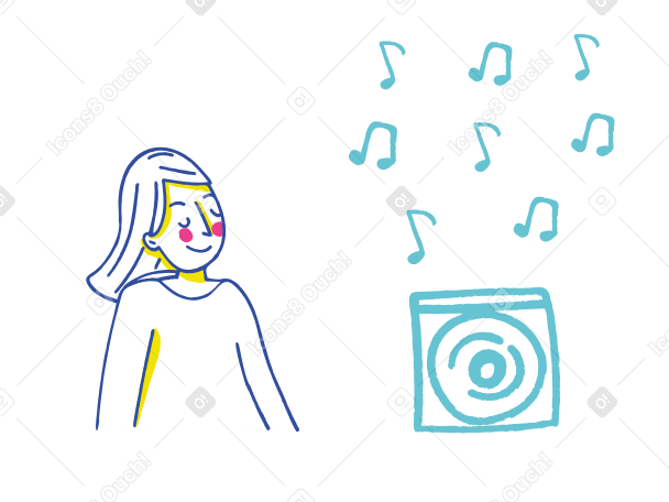 Listening to music  Illustration in PNG, SVG