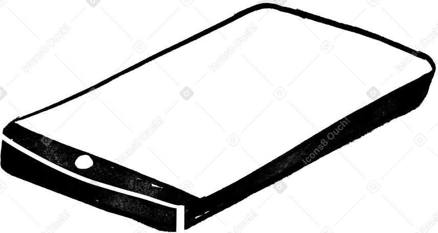 black isometric smartphone PNG, SVG