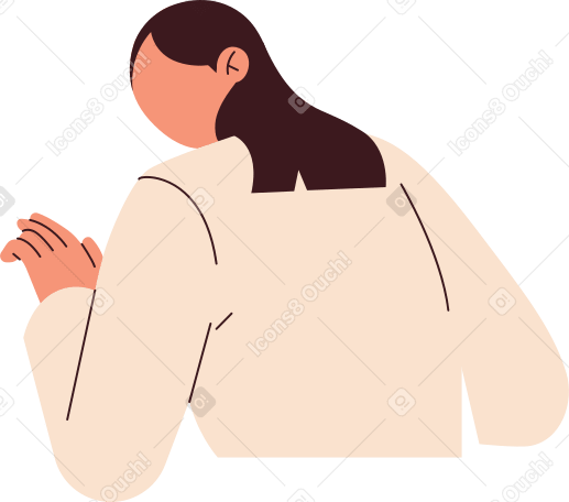 sitting girl from the back PNG, SVG