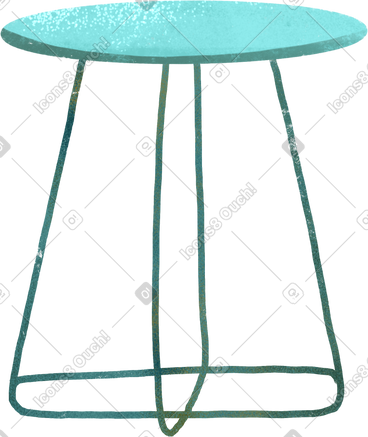 Light blue coffee table with thin legs PNG, SVG