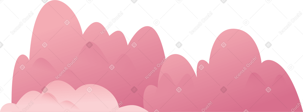 pink shrubs Illustration in PNG, SVG