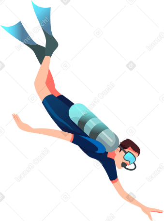 scuba man Illustration in PNG, SVG