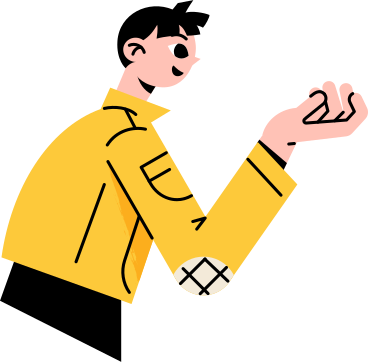 Uomo in camicia gialla che tende la mano PNG, SVG