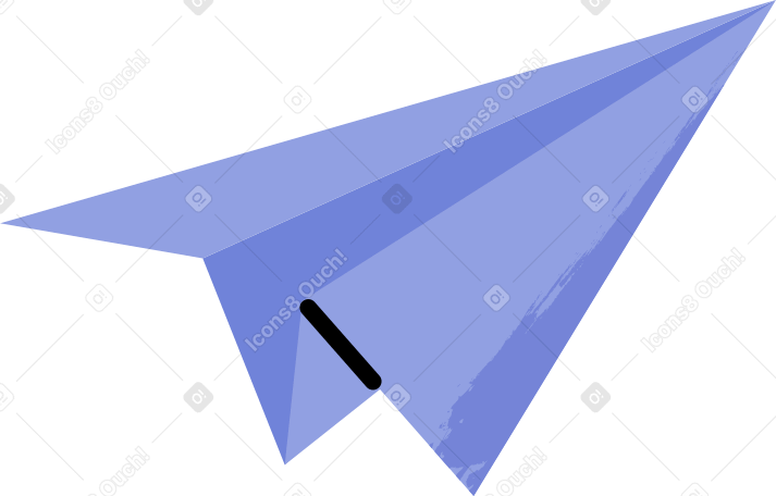 Blue paper plane Illustration in PNG, SVG