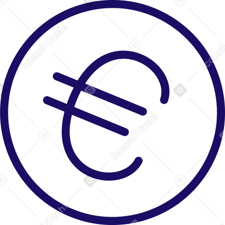 евро монета в PNG, SVG