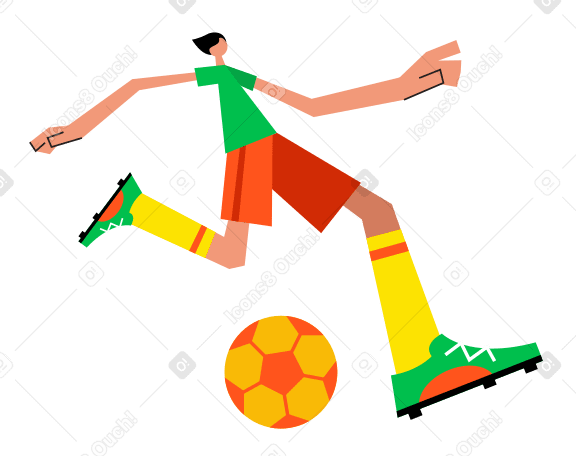 Football player Illustration in PNG, SVG