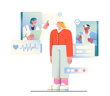 Online medical consultation animated illustration in GIF, Lottie (JSON), AE