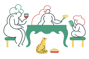 Семейный ужин в PNG, SVG