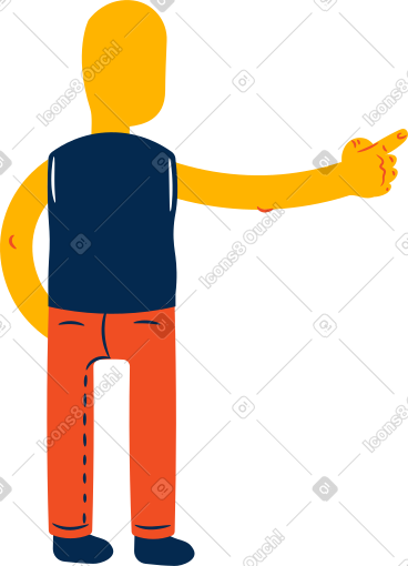 Boy points back PNG, SVG